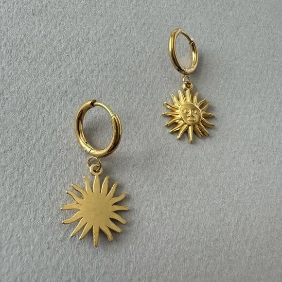 sun hoop earrings A714 - Picture 5 of 5